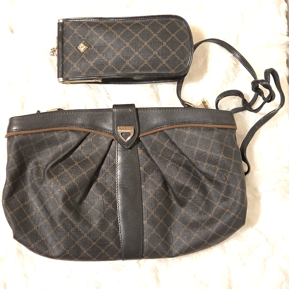 Bally Bundle: Coated Canvas w/Leather Trim Crossbody Bag & Eyeglass Case - Picture 1 of 16